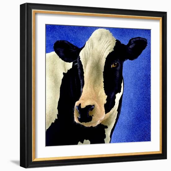 Blue Moo Moo-Will Bullas-Framed Giclee Print