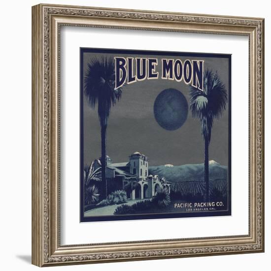 Blue Moon Brand - Los Angeles, California - Citrus Crate Label-Lantern Press-Framed Art Print