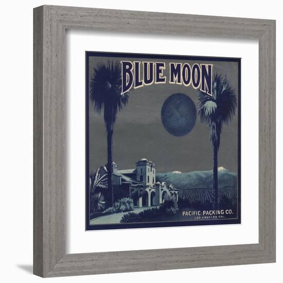 Blue Moon Brand - Los Angeles, California - Citrus Crate Label-Lantern Press-Framed Art Print