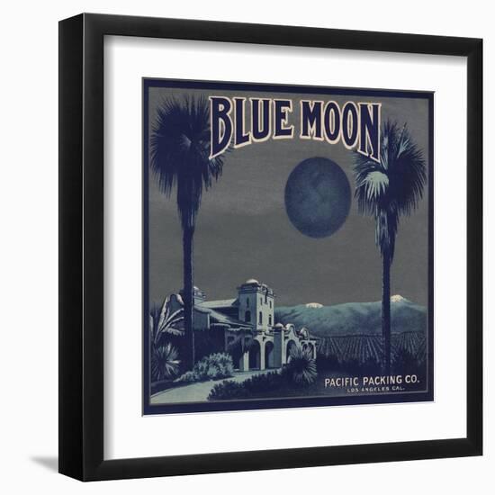 Blue Moon Brand - Los Angeles, California - Citrus Crate Label-Lantern Press-Framed Art Print