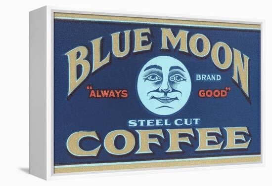 Blue Moon Coffee Label-null-Framed Stretched Canvas