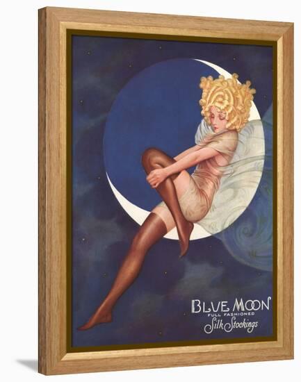 Blue Moon Silk stockings, Womens Glamour Pin-Ups Nylons Hosiery, USA, 1920-null-Framed Premier Image Canvas