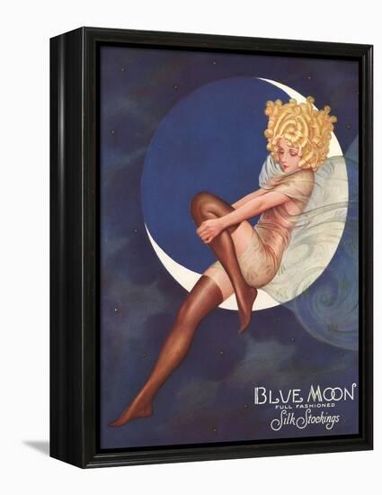 Blue Moon Silk stockings, Womens Glamour Pin-Ups Nylons Hosiery, USA, 1920-null-Framed Premier Image Canvas