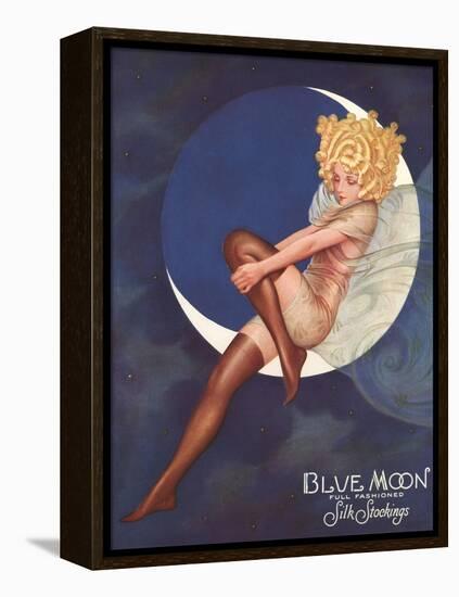 Blue Moon Silk stockings, Womens Glamour Pin-Ups Nylons Hosiery, USA, 1920-null-Framed Premier Image Canvas