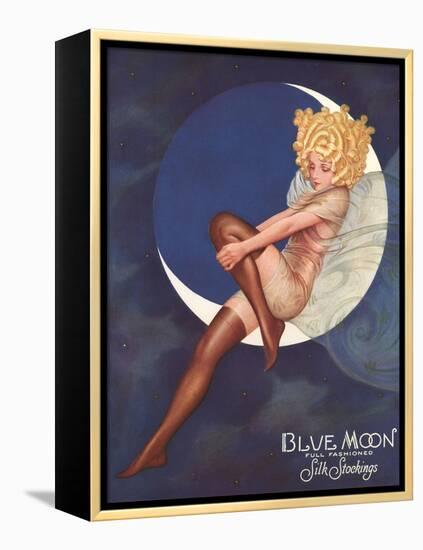 Blue Moon Silk stockings, Womens Glamour Pin-Ups Nylons Hosiery, USA, 1920-null-Framed Premier Image Canvas