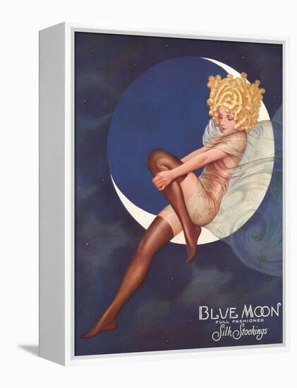 Blue Moon Silk stockings, Womens Glamour Pin-Ups Nylons Hosiery, USA, 1920-null-Framed Premier Image Canvas