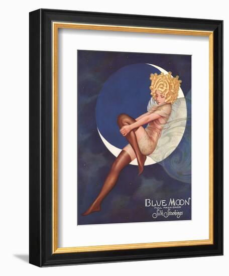 Blue Moon Silk stockings, Womens Glamour Pin-Ups Nylons Hosiery, USA, 1920--Framed Giclee Print