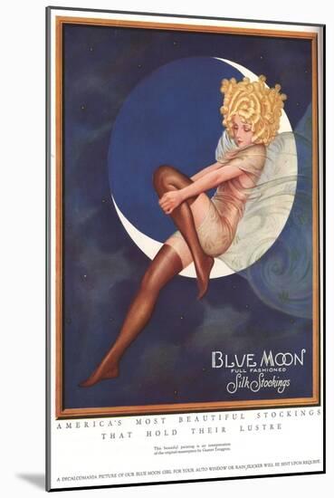 Blue Moon Silk stockings, Womens Glamour Pin-Ups Nylons Hosiery, USA, 1920-null-Mounted Giclee Print