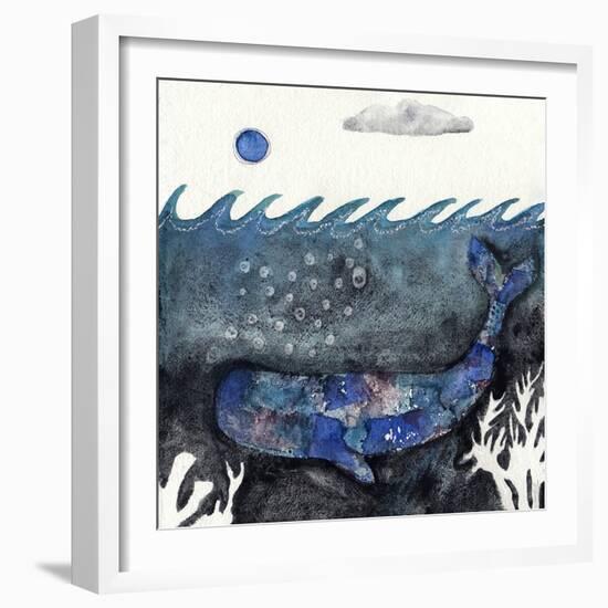 Blue Moon Whale-Wyanne-Framed Premium Giclee Print