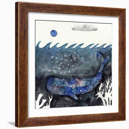 Blue Moon Whale-Wyanne-Framed Giclee Print