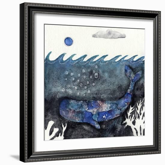 Blue Moon Whale-Wyanne-Framed Giclee Print