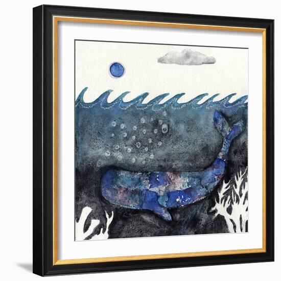 Blue Moon Whale-Wyanne-Framed Giclee Print