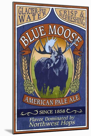 Blue Moose - Northwest Pale Ale-Lantern Press-Mounted Art Print
