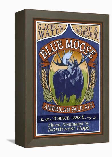 Blue Moose - Northwest Pale Ale-Lantern Press-Framed Stretched Canvas