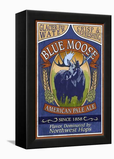 Blue Moose - Northwest Pale Ale-Lantern Press-Framed Stretched Canvas