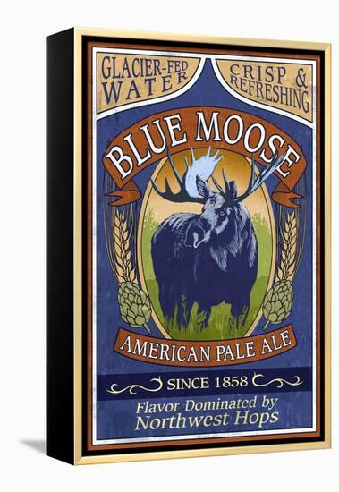 Blue Moose - Northwest Pale Ale-Lantern Press-Framed Stretched Canvas