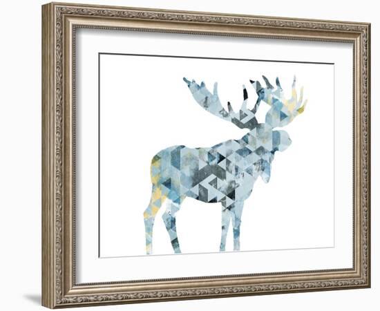 Blue Moose Triangles-OnRei-Framed Art Print