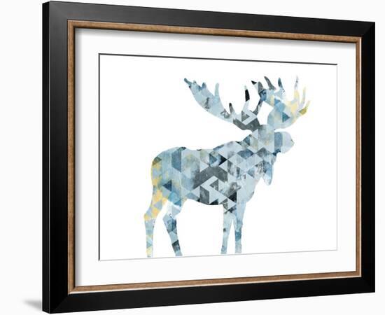 Blue Moose Triangles-OnRei-Framed Art Print