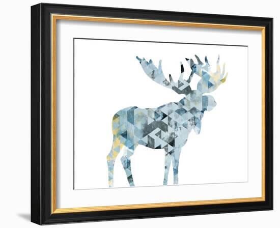 Blue Moose Triangles-OnRei-Framed Art Print