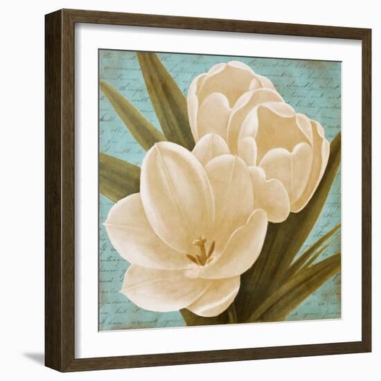 Blue Morning Tulips I-Vivien Rhyan-Framed Art Print