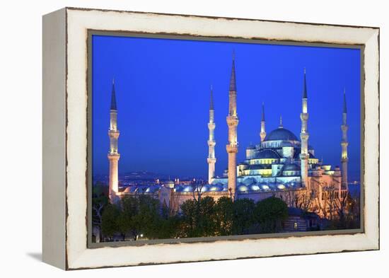 Blue Mosque (Sultan Ahmet Camii), UNESCO World Heritage Site, at Dusk, Istanbul, Turkey, Europe-Neil Farrin-Framed Premier Image Canvas