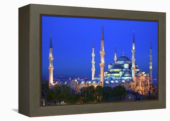 Blue Mosque (Sultan Ahmet Camii), UNESCO World Heritage Site, at Dusk, Istanbul, Turkey, Europe-Neil Farrin-Framed Premier Image Canvas