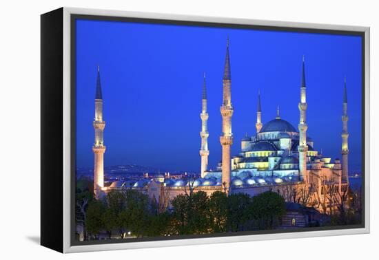 Blue Mosque (Sultan Ahmet Camii), UNESCO World Heritage Site, at Dusk, Istanbul, Turkey, Europe-Neil Farrin-Framed Premier Image Canvas