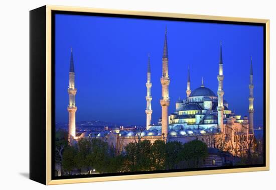 Blue Mosque (Sultan Ahmet Camii), UNESCO World Heritage Site, at Dusk, Istanbul, Turkey, Europe-Neil Farrin-Framed Premier Image Canvas