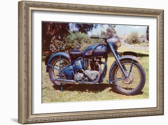 Blue Motorcycle-null-Framed Art Print