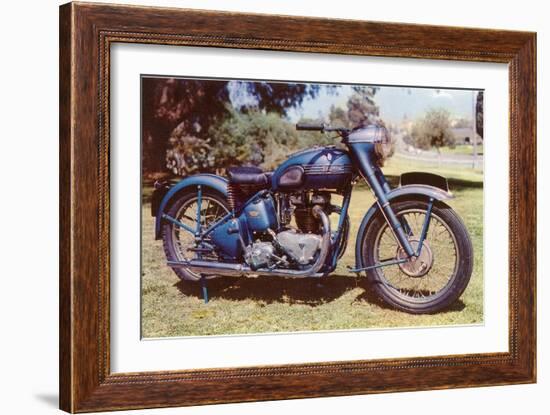 Blue Motorcycle-null-Framed Art Print