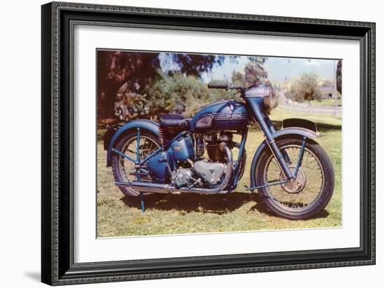 Blue Motorcycle-null-Framed Art Print