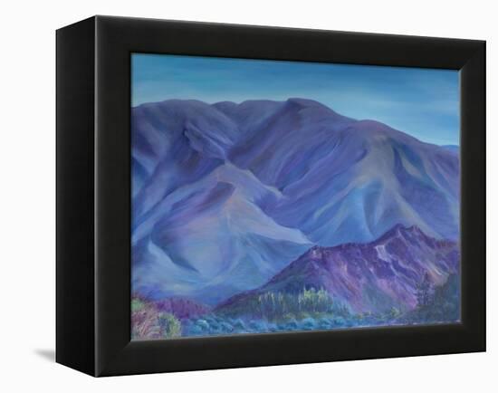 Blue Mountain, Andalusia, 2001 (Oil on Canvas)-Antonia Myatt-Framed Premier Image Canvas