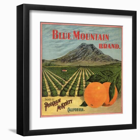 Blue Mountain Brand - California - Citrus Crate Label-Lantern Press-Framed Art Print