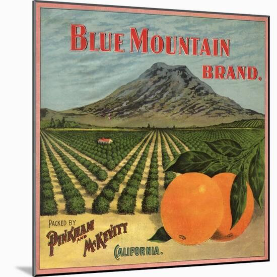 Blue Mountain Brand - California - Citrus Crate Label-Lantern Press-Mounted Art Print