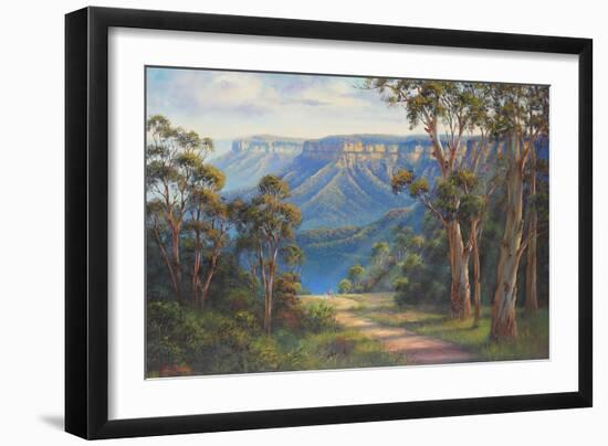 Blue Mountains Bushwalk-John Bradley-Framed Giclee Print