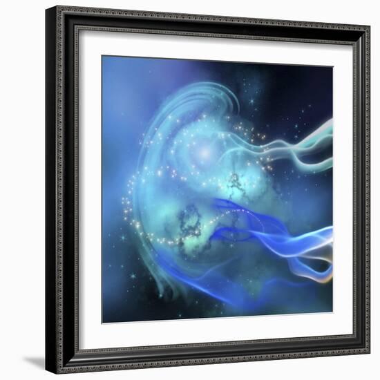 Blue Nebula-null-Framed Art Print