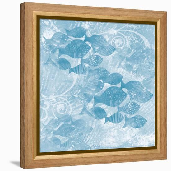 Blue Ocean School of Fish-Bee Sturgis-Framed Stretched Canvas