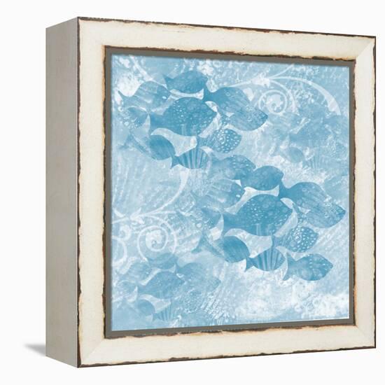 Blue Ocean School of Fish-Bee Sturgis-Framed Stretched Canvas