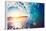 Blue Ocean Wave Crashing at Sunrise-EpicStockMedia-Framed Premier Image Canvas
