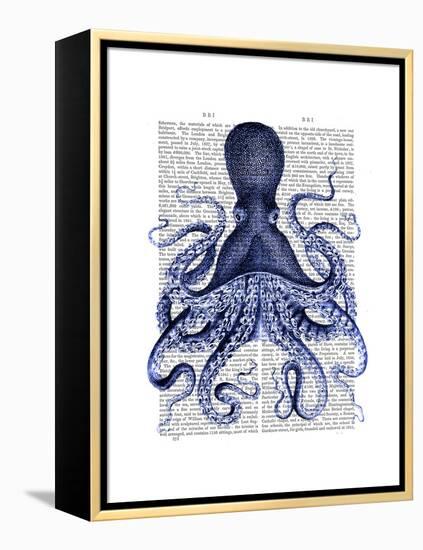 Blue Octopus 3-Fab Funky-Framed Stretched Canvas