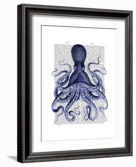 Blue Octopus 3-Fab Funky-Framed Premium Giclee Print