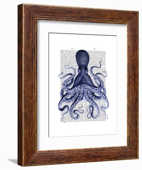 Blue Octopus 3-Fab Funky-Framed Art Print