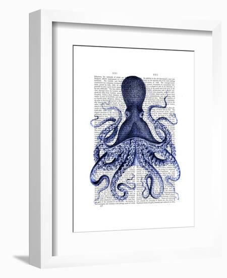 Blue Octopus 3-Fab Funky-Framed Art Print
