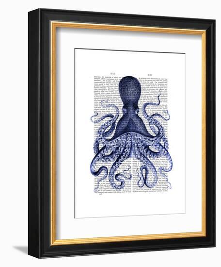 Blue Octopus 3-Fab Funky-Framed Art Print