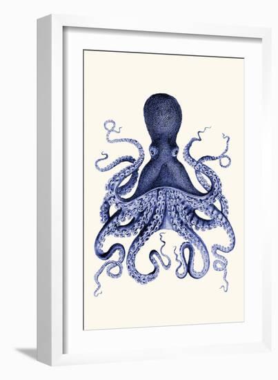 Blue Octopus 3-Fab Funky-Framed Art Print