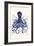 Blue Octopus 3-Fab Funky-Framed Art Print