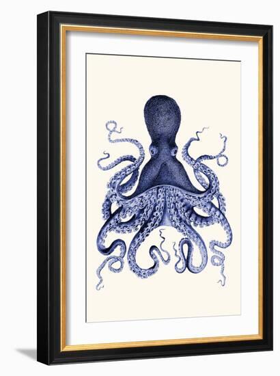 Blue Octopus 3-Fab Funky-Framed Art Print