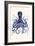 Blue Octopus 3-Fab Funky-Framed Premium Giclee Print