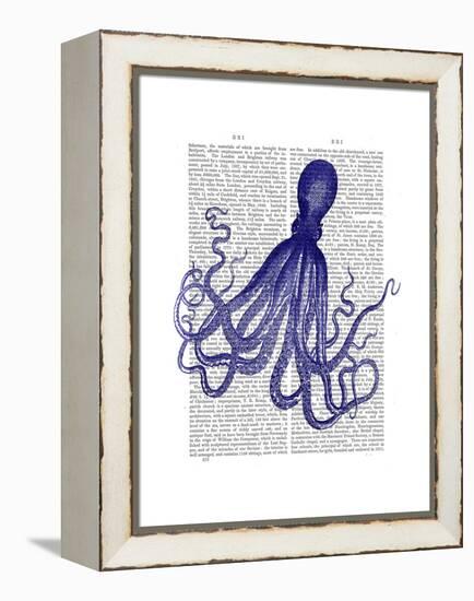 Blue Octopus 4-Fab Funky-Framed Stretched Canvas