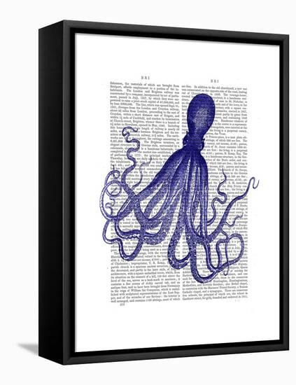 Blue Octopus 4-Fab Funky-Framed Stretched Canvas